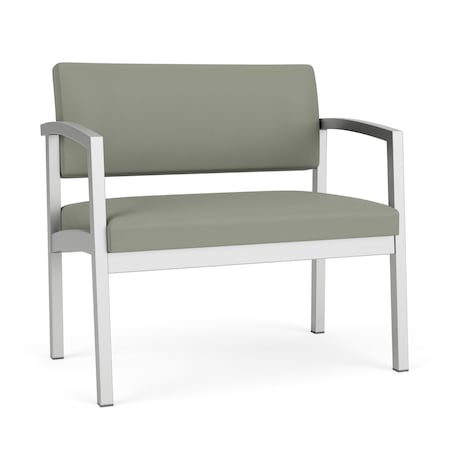 Lesro Lenox Steel Bariatric Chair Metal Frame, Silver, OH Eucalyptus Upholstery LS1401